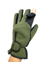 VERNEY CARRON - Neoprene gloves with opening at the index finger - Green