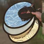Mini reflector blanco/oro