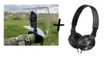 PACK - HI-SOUND COMPACT Pro Stereo Parabolic Microphone + STEREO Headphones