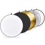VISICO - Reflectores 5 en 1 - Translúcido, plateado, dorado, blanco y negro - 80 cm
