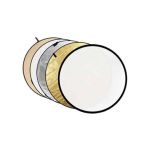 CARUBA - Réflecteur 5 en 1 pliable (Or, Argent, Blanc, Translucide, Or soleil)  - 30cm