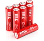 Lot de 8 piles rechargeables Li-ION 1.5 V AA