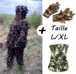 GHILLIE PACK - Ghillie feuillages 3D + gants + foulard - TAILLE L/XL