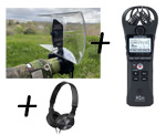 PACK - Microphone Parabolique Stéréo pro HI-SOUND COMPACT + Casque d'écoute STEREO + Enregistreur ZOOM H1N