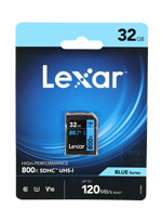 LEXAR - SDHC Alto Rendimiento Serie Azul 800x 120 MB/S - 32 GB